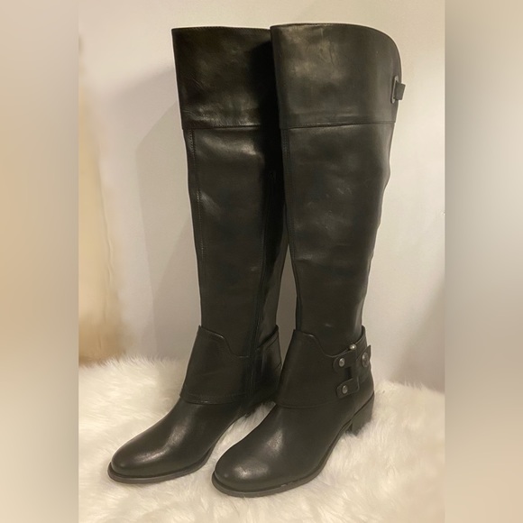 Arturo Chiang Black Bevin Tall Riding Boots 7 - Picture 3 of 8